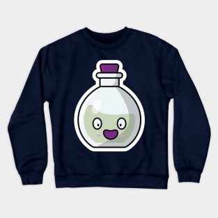 Potion Bottle with Cartoon Character Crewneck Sweatshirt